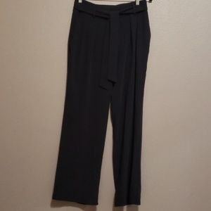 Katherine Barclay navy bly high tie waist pants
